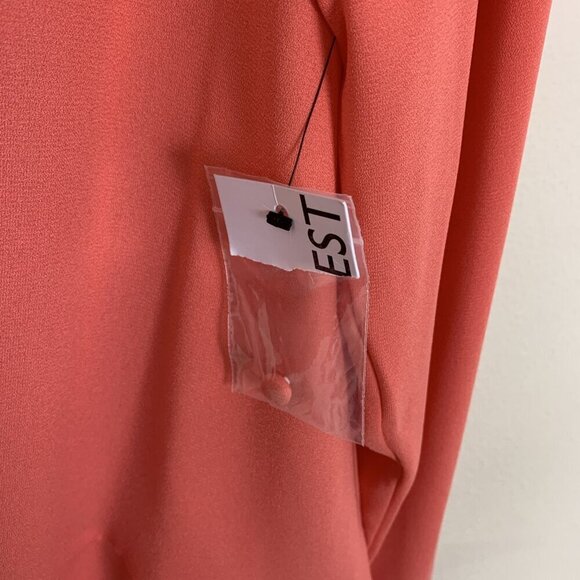 Nine West Womens Blouse XXL NEW Coral Top Twist Front Blouson Work Office Spring - Picture 8 of 16